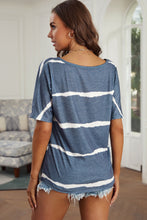 Load image into Gallery viewer, Striped Tie Front Tee Shirt
