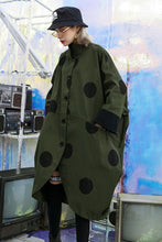 Load image into Gallery viewer, Polka Dot Tulip Hem Longline Shirt Jacket
