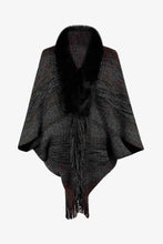 Load image into Gallery viewer, Open Front Fringe Hem Poncho
