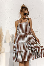 Load image into Gallery viewer, Striped Tiered Sleeveless Dress
