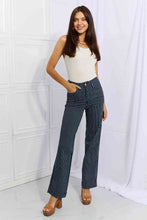 Load image into Gallery viewer, Judy Blue Cassidy Full Size High Waisted Tummy Control Striped Straight Jeans
