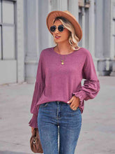 Load image into Gallery viewer, Round Neck Flounce Sleeve Blouse
