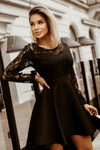 Load image into Gallery viewer, Spliced Lace High-Low Long Sleeve Dress
