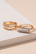 Load image into Gallery viewer, Rectangle Stone Ring Set
