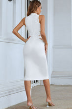 Load image into Gallery viewer, Cutout Mock Neck Zip-Back Sleeveless Dress
