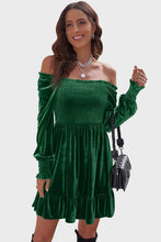 Load image into Gallery viewer, Square Neck Smocked Ruffle Hem Dress
