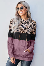 Load image into Gallery viewer, Leopard Color Block Hoodie
