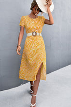 Load image into Gallery viewer, Printed Slit Cutout Midi Dress (Belt Not Included)
