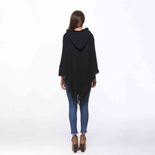 Load image into Gallery viewer, Openwork Fringe Hem Hooded Poncho
