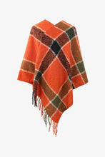 Load image into Gallery viewer, Plaid Fringe Detail Poncho
