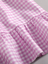 Load image into Gallery viewer, Girls Gingham Decorative Button Smocked Dress
