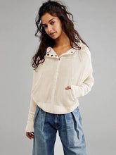 Load image into Gallery viewer, Waffle-Knit Dropped Shoulder Hooded Jacket
