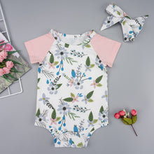 Load image into Gallery viewer, Floral Short Raglan Sleeve Bodysuit
