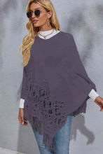 Load image into Gallery viewer, Round Neck Fringe Detail Poncho
