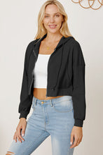 Load image into Gallery viewer, Waffle-Knit Drawstring Zip Up Hoodie
