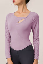 Load image into Gallery viewer, Cutout Curved Hem Yoga Top
