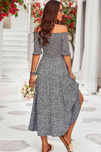 Load image into Gallery viewer, Printed Off-Shoulder Half Sleeve Midi Dress
