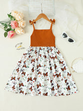 Load image into Gallery viewer, Butterfly Print Bow Detail Dress
