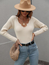 Load image into Gallery viewer, V-Neck Ribbed Knit Top
