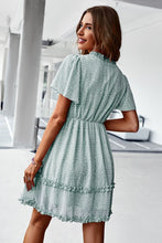 Load image into Gallery viewer, Printed Flutter Sleeve V-Neck Dress
