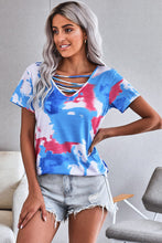Load image into Gallery viewer, Tie-Dye Strappy Neck Tee
