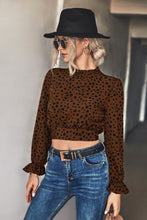 Load image into Gallery viewer, Animal Print Tie-Back Cropped Blouse
