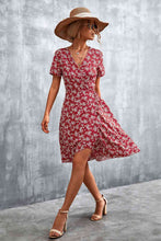 Load image into Gallery viewer, Floral Surplice Neck Flutter Sleeve Dress

