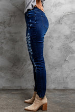 Load image into Gallery viewer, Mid-Rise Waist Distressed Skinny Jeans
