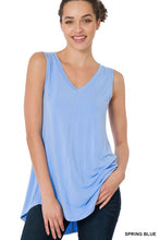 Load image into Gallery viewer, LUXE RAYON SLEEVELESS V NECK HI LOW HEM TOP
