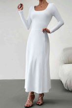 Load image into Gallery viewer, Scoop Neck Long Sleeve Lace-Up Maxi Dress
