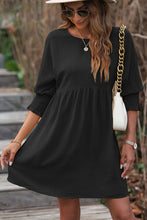 Load image into Gallery viewer, Round Neck Lantern Sleeve Mini Dress
