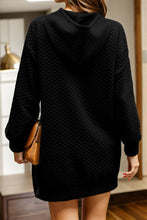 Load image into Gallery viewer, Drawstring Hooded Long Sleeve Mini Dress
