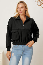 Load image into Gallery viewer, Half Zip Long Sleeve Sweatshirt with Pockets
