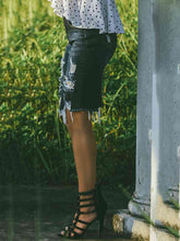 Load image into Gallery viewer, Full Size Distressed Slit Denim Skirt
