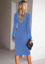 Load image into Gallery viewer, Rib-Knit Slit Sweater Dress
