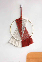 Load image into Gallery viewer, Contrast Fringe Round Macrame Wall Hanging
