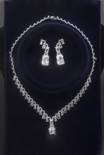 Load image into Gallery viewer, Platinum-Plated Cubic Zirconia Necklace and Drop Earrings Set
