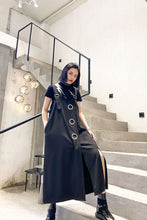Load image into Gallery viewer, Grommet Detail Split Overall Dress
