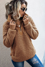 Load image into Gallery viewer, O-ring Zip Half Placket Teddy Top
