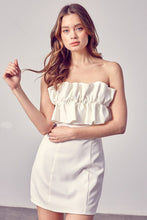 Load image into Gallery viewer, OPEN SHOULDER RUFFLE DETAIL DRESS
