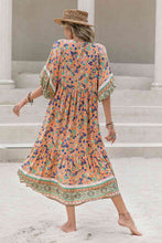 Load image into Gallery viewer, Printed V-Neck Short Sleeve Maxi Dress
