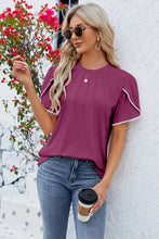 Load image into Gallery viewer, Round Neck Petal Sleeve T-Shirt
