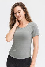 Load image into Gallery viewer, Breathable Cutout Curved Hem Tee Shirt

