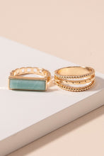 Load image into Gallery viewer, Rectangle Stone Ring Set

