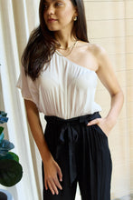 Load image into Gallery viewer, Dress Day Marvelous in Manhattan One-Shoulder Jumpsuit in White/Black
