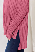 Load image into Gallery viewer, Basic Bae Full Size Ribbed Half Button Long Sleeve High-Low T-Shirt
