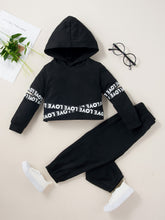 Load image into Gallery viewer, Girls Letter Pattern Hoodie and Pants Set
