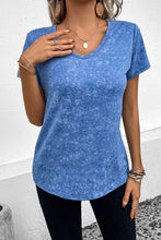 Load image into Gallery viewer, Heathered V-Neck Short Sleeve T-Shirt
