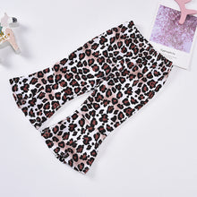 Load image into Gallery viewer, Girls Bow Detail Top and Leopard Flare Pants Set
