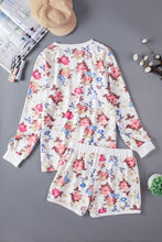 Load image into Gallery viewer, Floral Long Sleeve Top and Shorts Set
